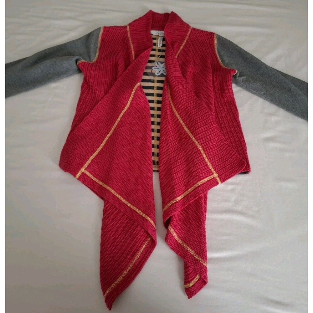 MATILDA JANE SIZE 12 Girls 435 Tween Cardigan Sweater Striped NWT Gray Pink